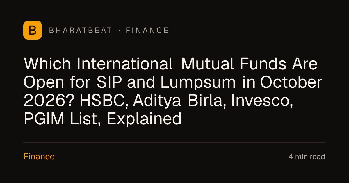 Which International Mutual Funds Are Open for SIP and Lumpsum in ...
